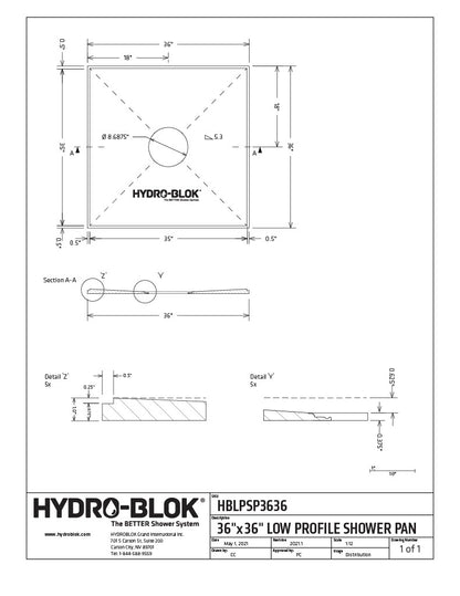 Hydro-Blok Low-Profile Shower Pan