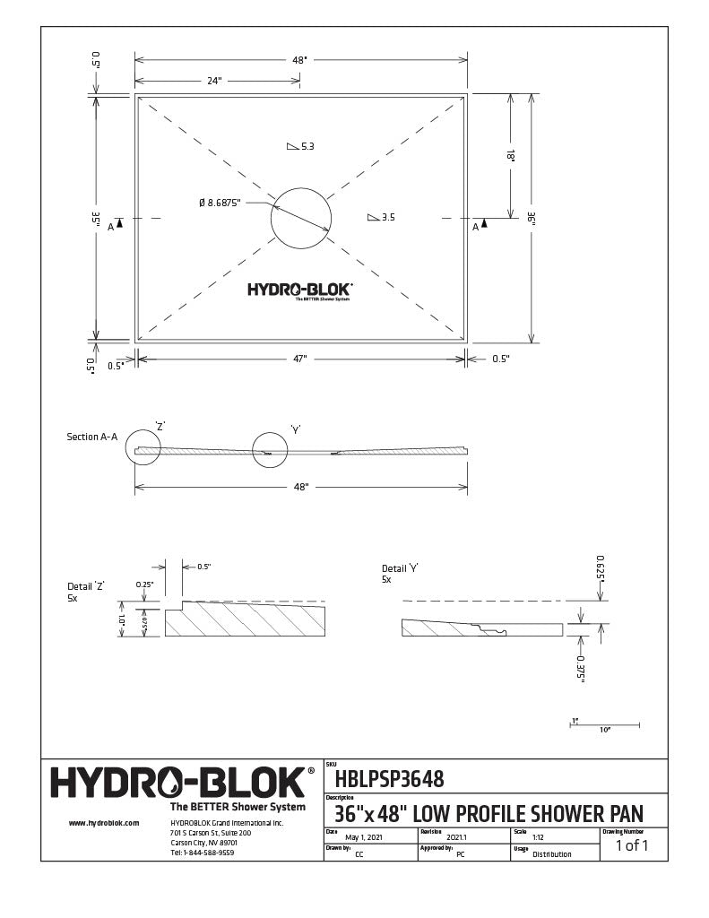 Hydro-Blok Low-Profile Shower Pan