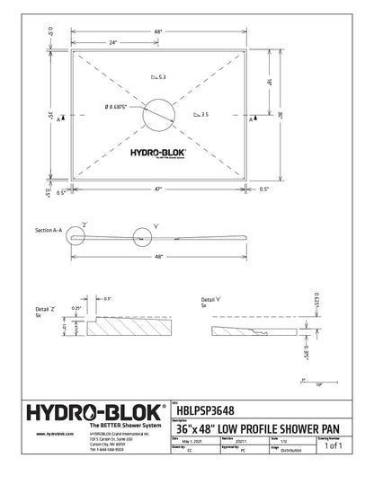 Hydro-Blok Low-Profile Shower Pan