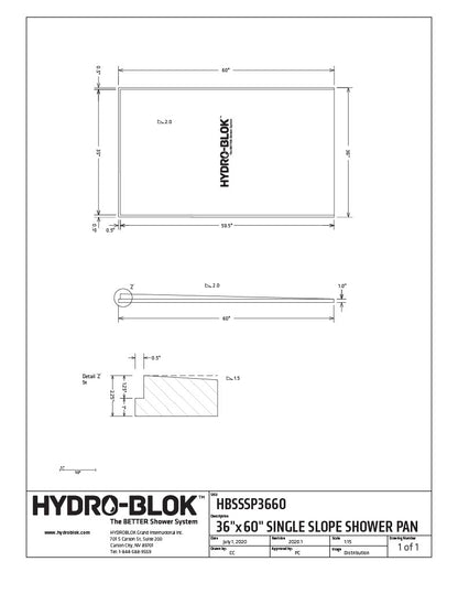 Hydro-Blok Single Slope Shower Pans