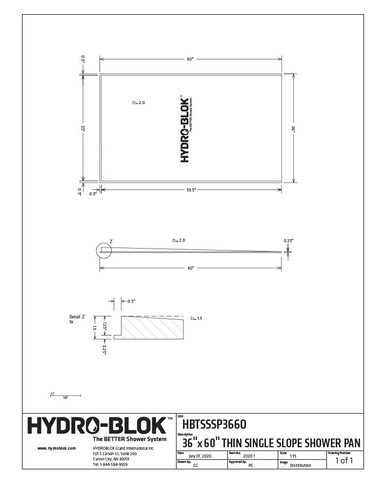 Hydro-Blok Single Slope Shower Pans