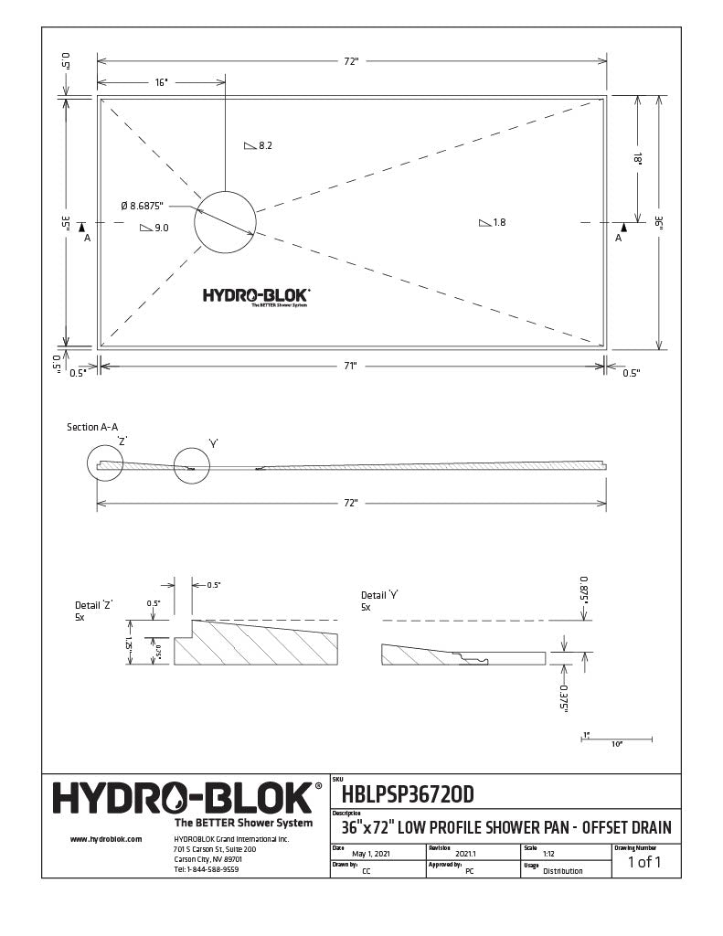 Hydro-Blok Low-Profile Shower Pan