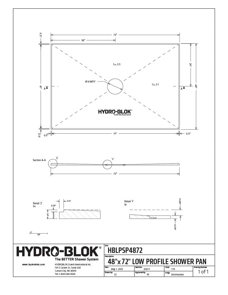 Hydro-Blok Low-Profile Shower Pan