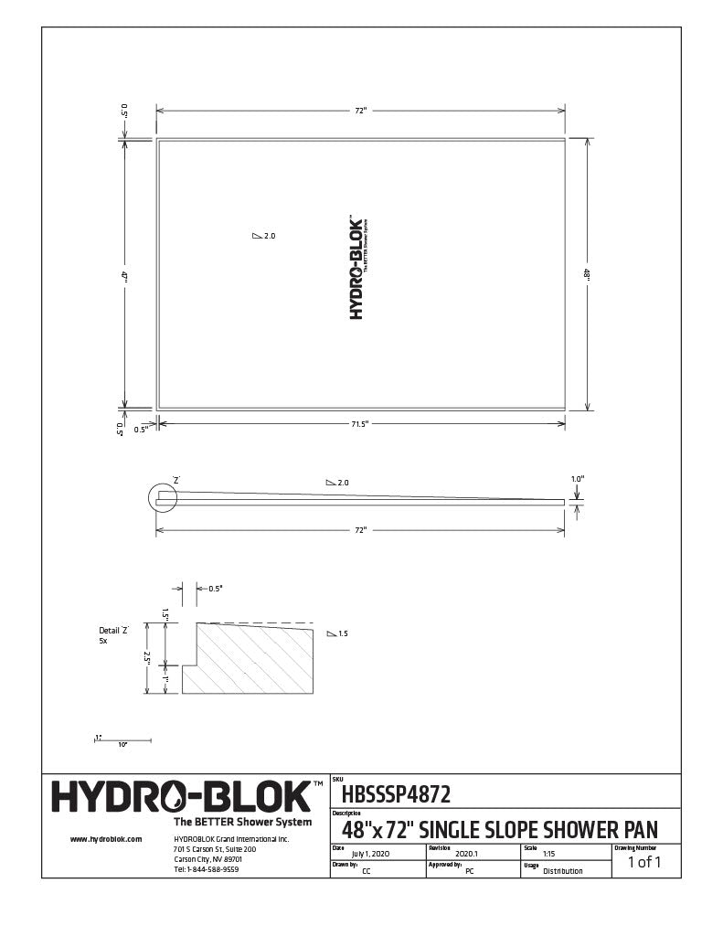 Hydro-Blok Single Slope Shower Pans