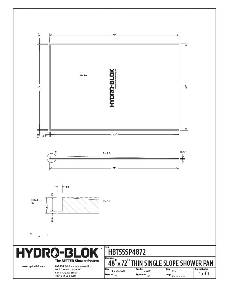 Hydro-Blok Single Slope Shower Pans