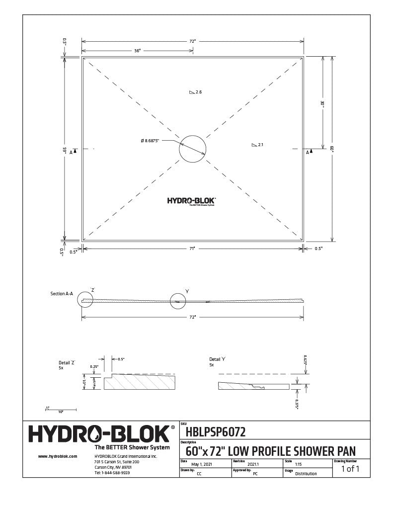 Hydro-Blok Low-Profile Shower Pan