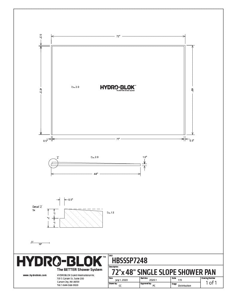 Hydro-Blok Single Slope Shower Pans