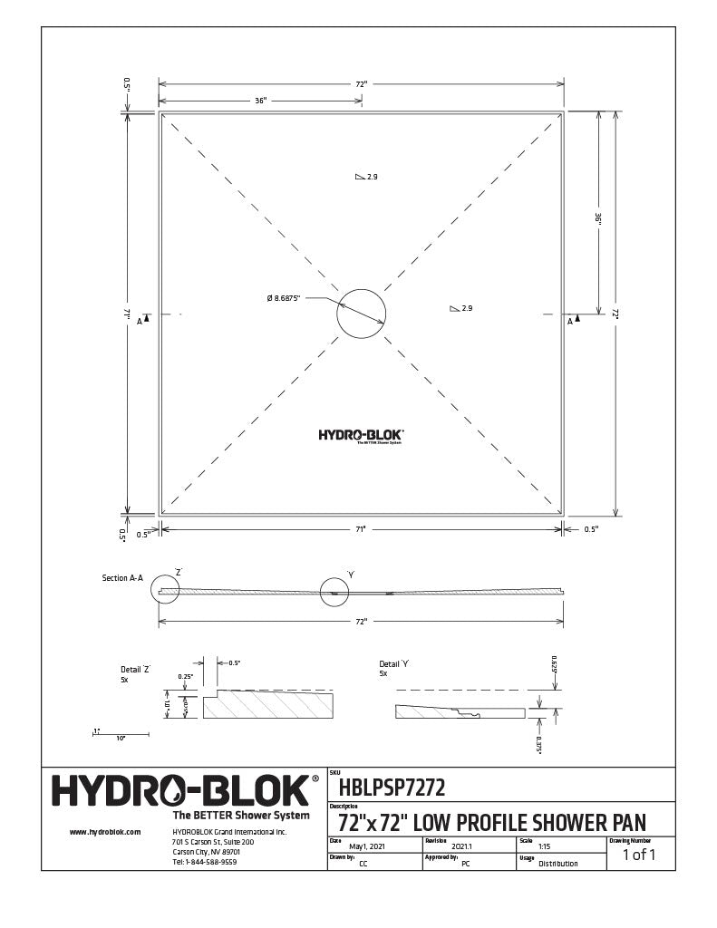 Hydro-Blok Low-Profile Shower Pan