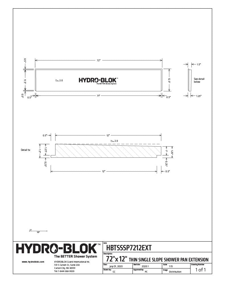 Hydro-Blok Single Slope Shower Pans